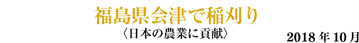 福島県会津で稲刈り