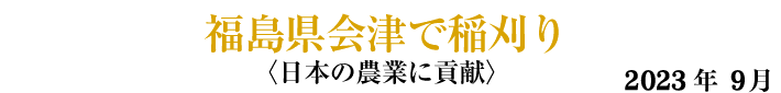 福島県会津で稲刈り